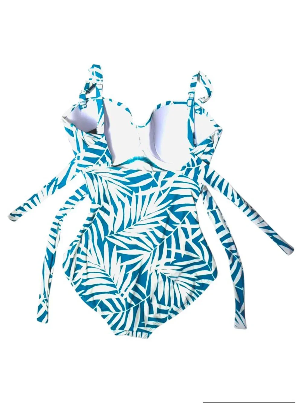 Coco Reef 32DD Royal Palm One Piece Swimsuit Moonstone Blue Convertible Straps - Picture 6 of 14